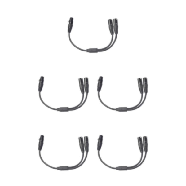 1/5 1x 3-Pin XLR Hane Plug to Dual 2 Hona För Jack Y Splitter 5Set