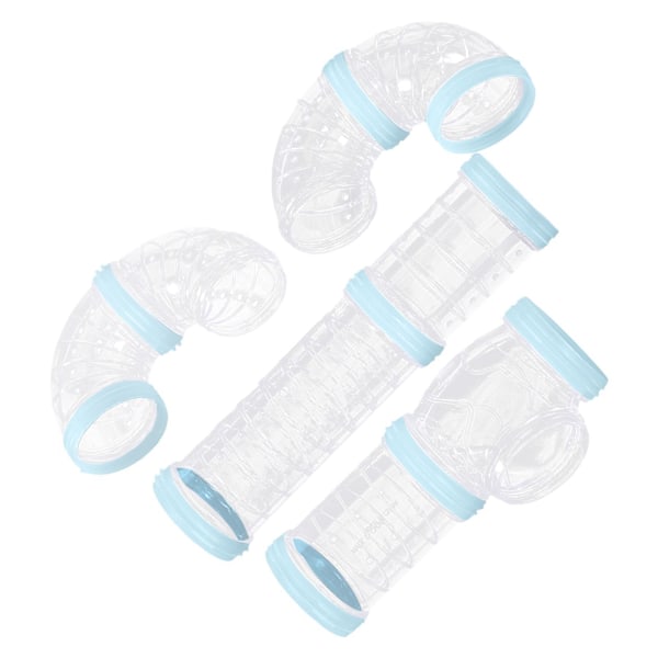 8st Hamsterrör Set Anslutna tunnlar DIY Plast Training Blue