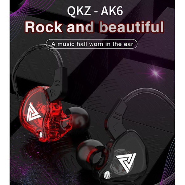 1/2/3/5 För QKZ AK6 In Ear 3,5 mm sporthörlurar med mikrofon Green 1.2m 1Set