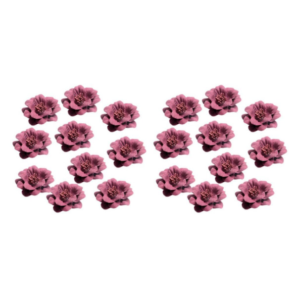 1/2/3/5 10 stycken Camellia Flower Heads för gör-det-själv-hårtillbehör Fuchsia 4.5cm 2Set