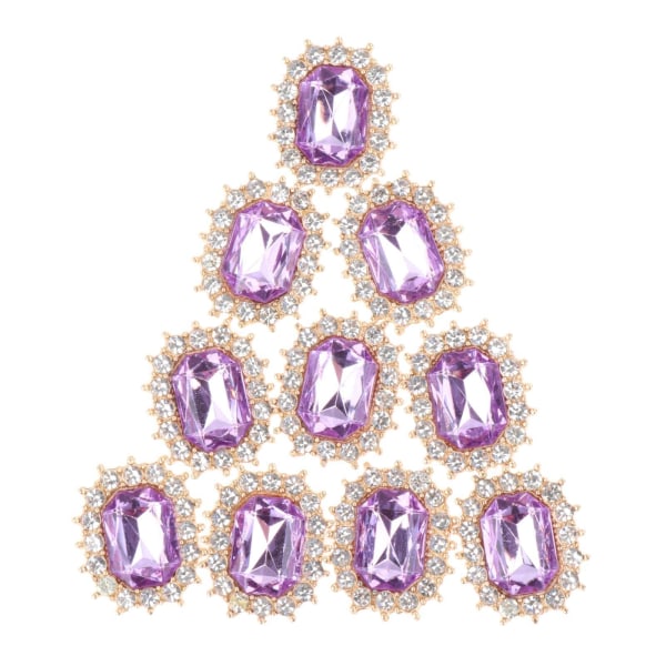 1/2/3/5 10 st Rhinestone Buttons Hantverk Dekoration för kläder Light Purple 2.1 x 1.7cm 5Set