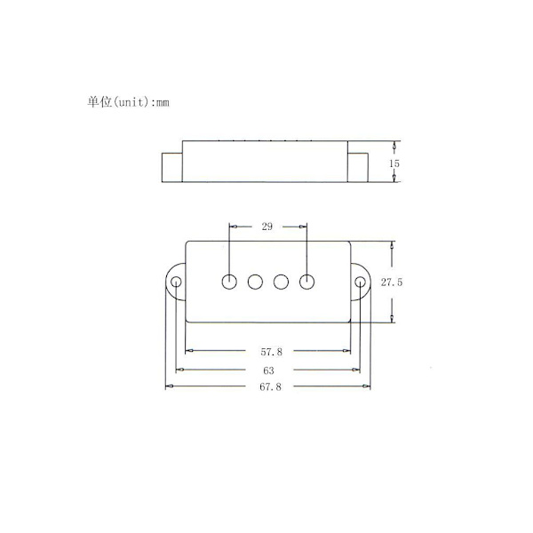 1/2/3/5 Elbas Öppet cover för 4-strängade basdelar White 67.8 x 27.5 x 15mm 1Set