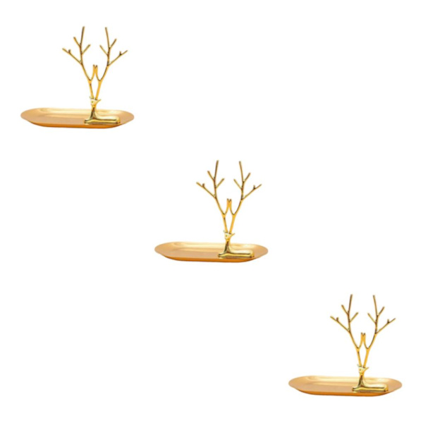 1/2/3/5 Smycken Organizer Stand Fack Display Rack för ringar Large Antler Style A 3Set