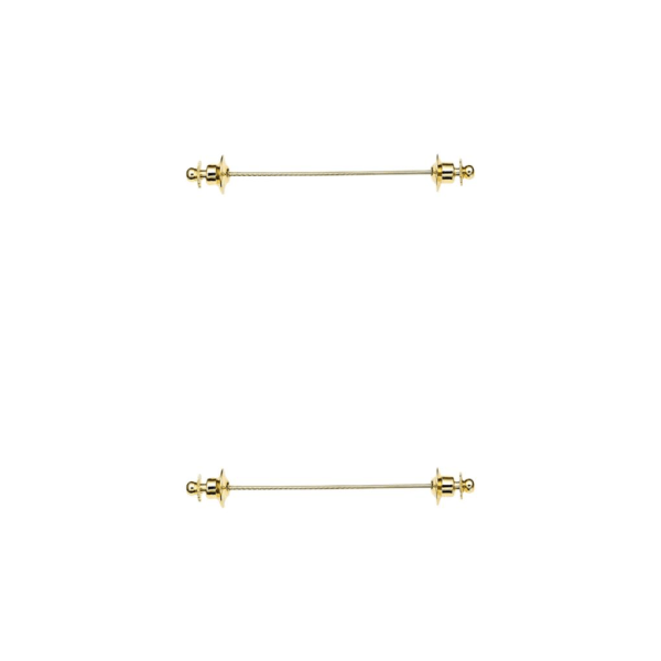 1/2/3/5 Skjortkrage Bar Slipsnål för män 70mm Formell Koppar för Gold 7cm 2Set