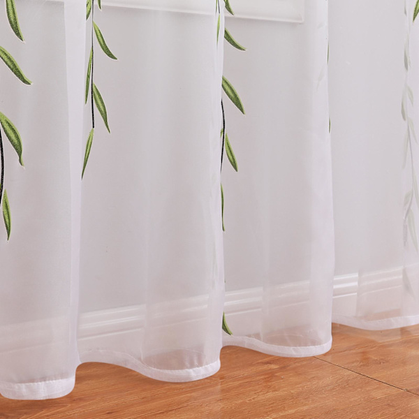 Moderna skira gardingardiner Tvättbara för vardagsrum Green 200cm