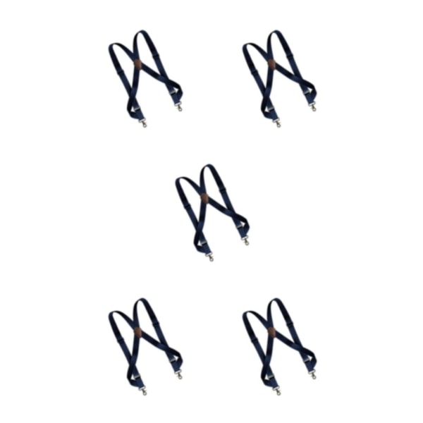 1/3/5 Mens Suspender Swivel Hook X Formad Elastisk 1,4 Bred Navy 5PCS