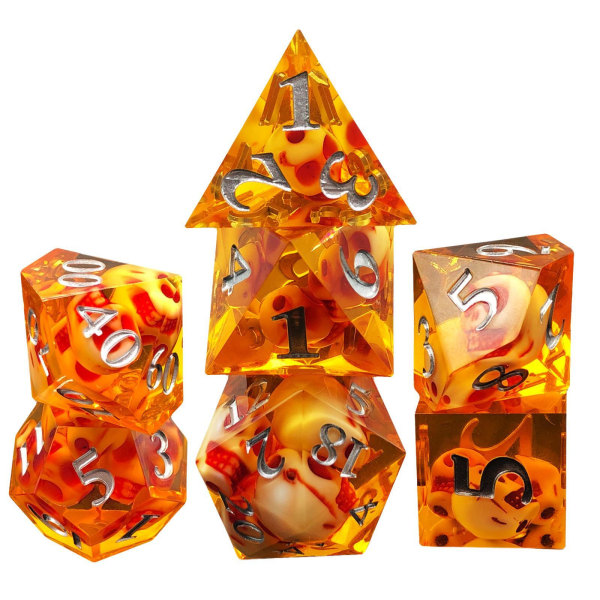 1/2/3/5 7x polyedriska tärningar D4-D20 tärning, för bordsspelsfest Yellow 5Set