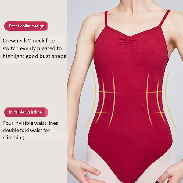 1/2/3 Dance Body Balett Leotard Dansoutfit Andas Wine Red L 1 Pc