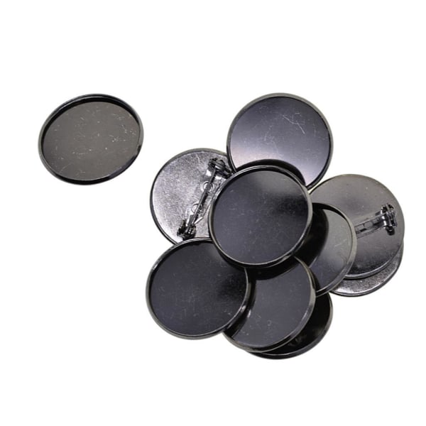 1/5 10 st 25 mm broschtillverkning av tomma cabochonramsinställningsbrickor Black 1Set