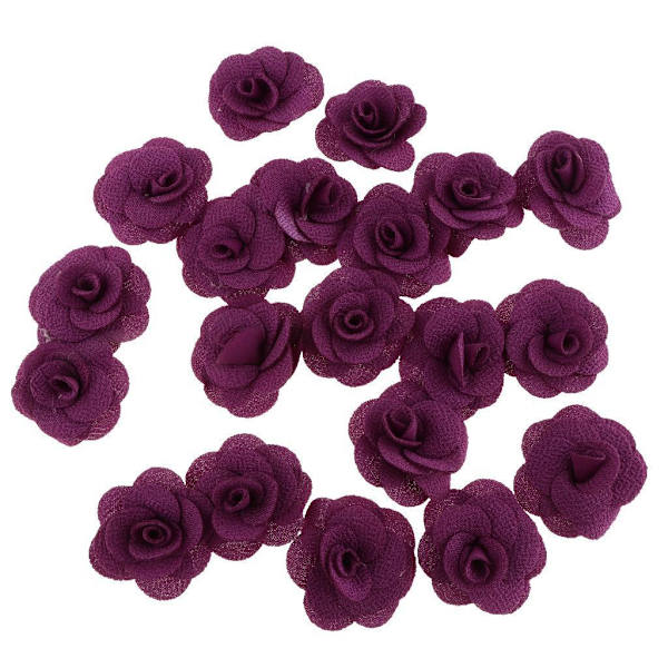 1/3/5 20 stycken Silk Rose Flower Head Bud DIY Craft Bröllop Dark Purple 4cm 1Set