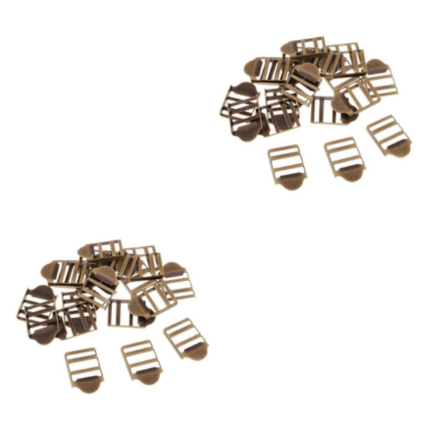 1/2/3 20st Metallväv Bälte Stege Spännen Bagagerem Bronze 2.4 x 1.6cm 2Set