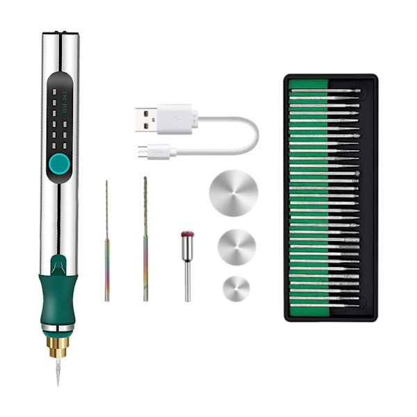 1/2/3/5 Metallsmyckengravering Pen Kit sladdlös mikrogravör 5PCS
