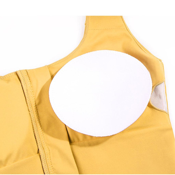 1/2/3 Womens Front Zip Sport BH För bekväma vadderade Shapewear Yellow XL 1Set