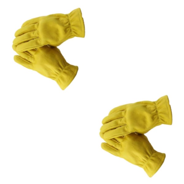1/2/3 gul kohud läder Racing Motorcykel Biker Handskar M 2PCS