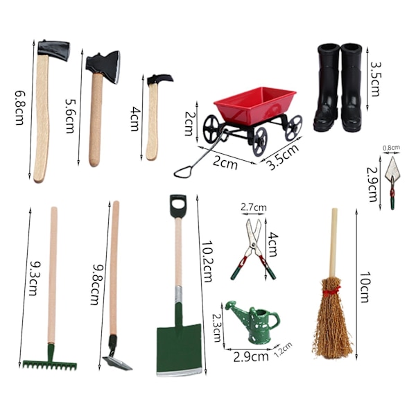 1/2/3 1:12TH Miniatyrträdgårdsredskap För låtsasspela för 1Set