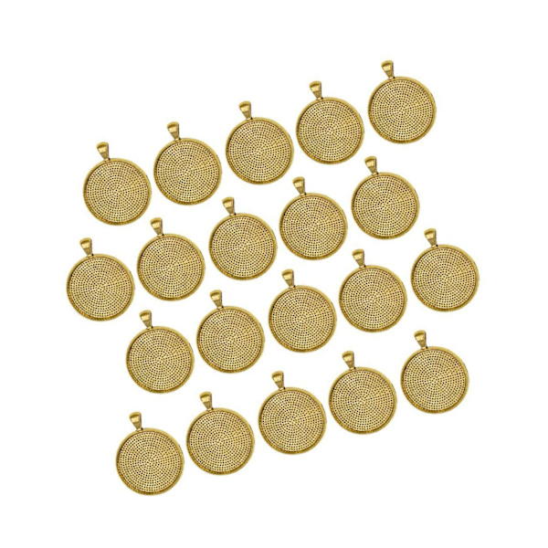 1/2/3/5 20x Runt hängande Blank Cabochon Basinställning DIY Golden 30mm 1Set
