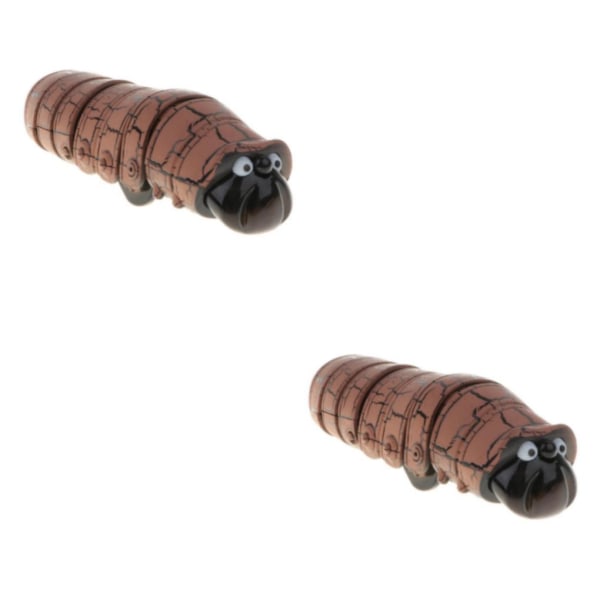 1/2 4'' Realistisk fjärrkontroll Caterpillar RC Bug Toy Party Brown 2Set