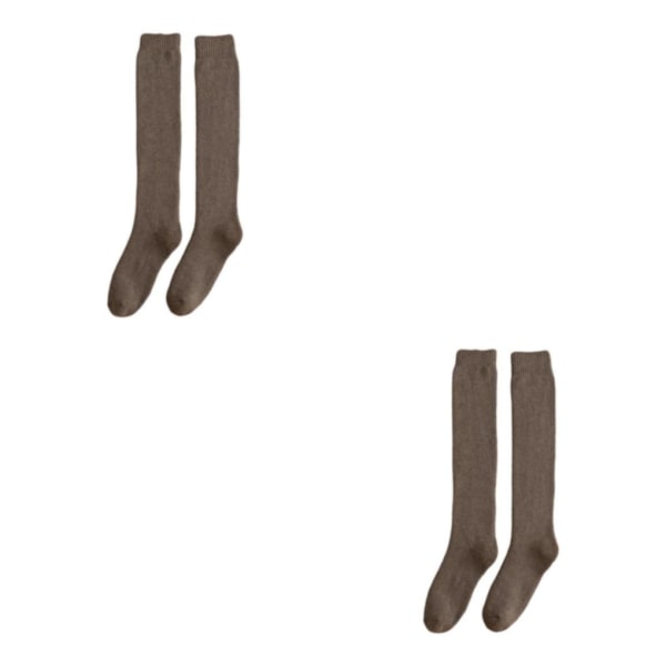1/2 Andas bomull Herr Knähög Varm Lång Vinter Tjock Brown 39cm 2Set
