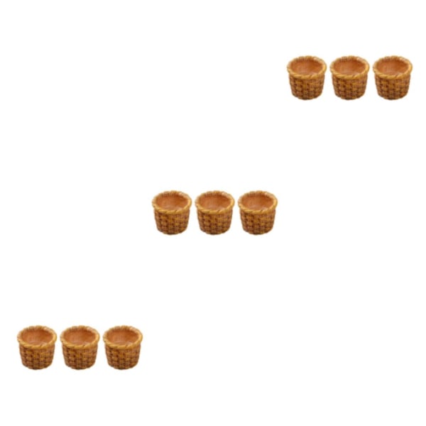 2/3 3st Rottingkorg 1/12 Accs Mini DIY för leksakskök 3Set