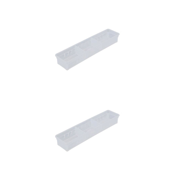 1/2 Multi Förvaringslåda Skrivbord Enkelt och snyggt transparentsmallsize 2PCS