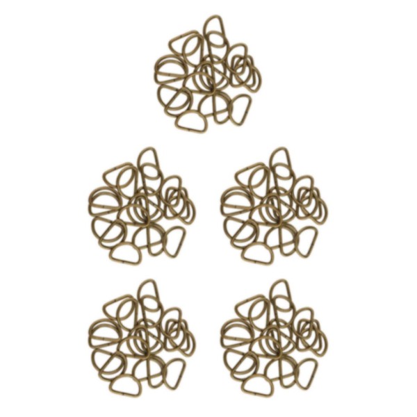 1/3/5 100 Pieces Alloy DIY D För Dee Ringar för Webbing 100x Bronze 20x10x2.5mm 5Set