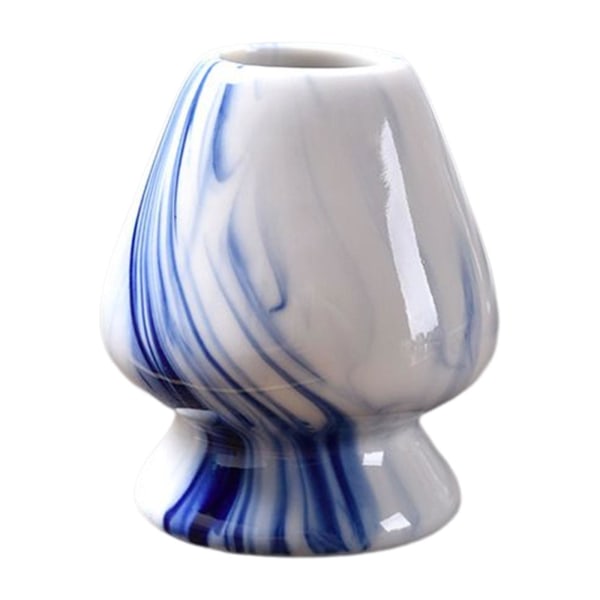 Traditionellt Matcha vispställ Teaware Tea Ceremony Chasen Stand Blue and White 6.5 x 7.5cm