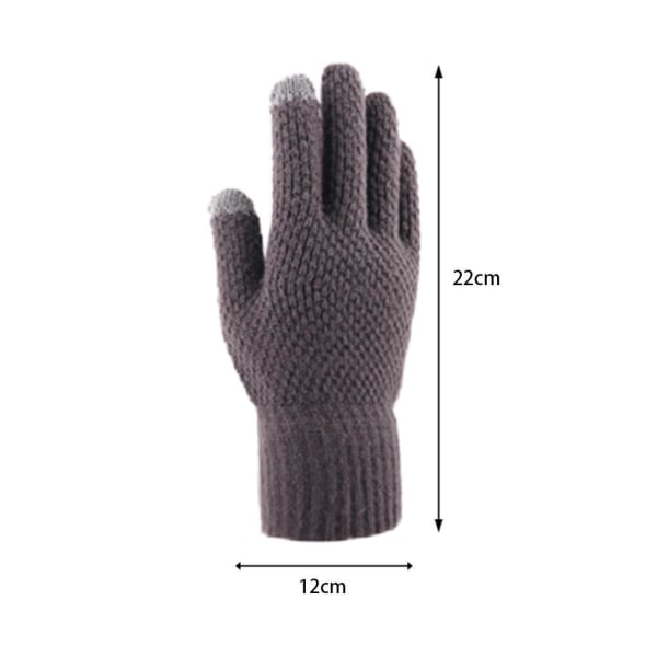 1/2/3/5 Men Winter Warm Touch Screen Handskar Full Finger Stickade Gray 22x12CM 5Set