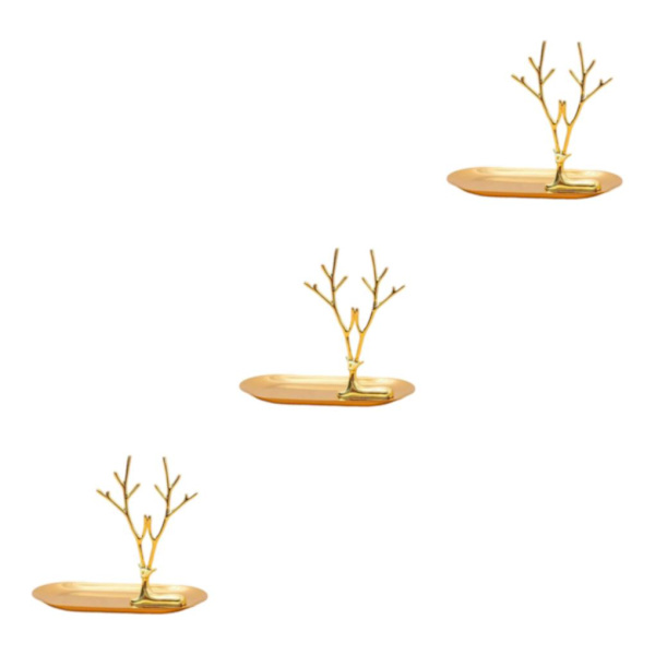 1/2/3/5 Smycken Organizer Stand Fack Display Rack för ringar Large Antler Style A 3Set
