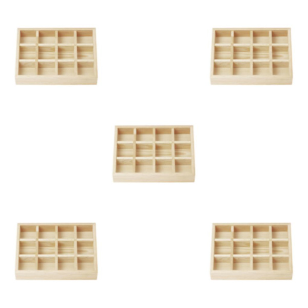 1/3/5 Smycken Display Fack Case Pärlor Hållare Ädelstensarmband 12grids 7.87x5.91x1.38 Inch 5Set