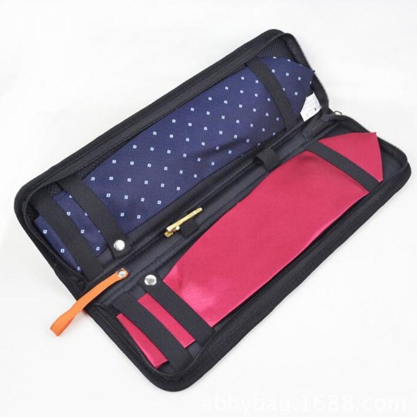 1/2 Mens Travel Tie Case Förvaringsväska Hållare Tie Bagage Black 42X13X2.5CM 1Set