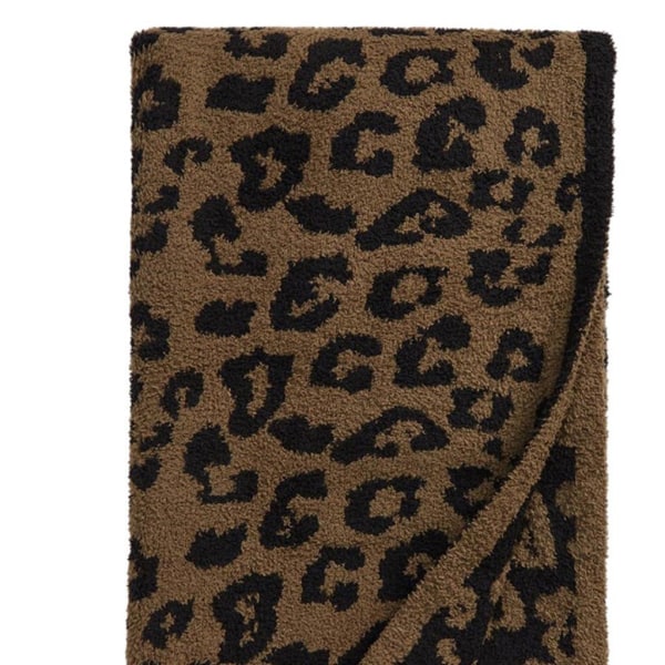 1/2/3 Throw Blanket Leopard Print Flanell Fleece Filtar Plysch coffee 40x47in 1Set
