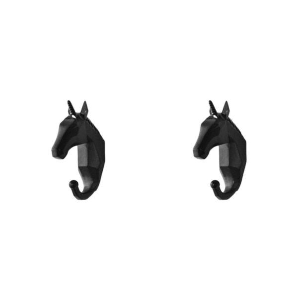 1/2/3/5 Robust och hållbar nyckelkrok för djurhuvud för enkel black (horse) 2Set