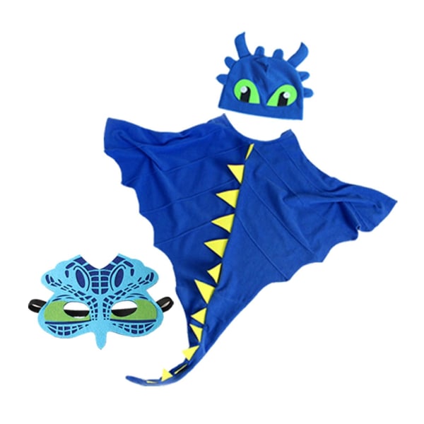Tandlös drakkostym Cosplay för Halloween presenter leksaker blue