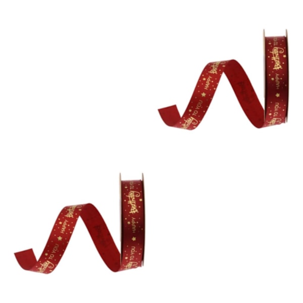 1/2/3/5 Grattis på födelsedagen band DIY presentförpackning för tårta box Red 10Yard 1.5cm 2Set