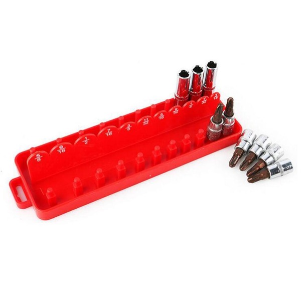 1/2 Socket Organizer Hållare Rack Sleeve Förvaringsfäste Verktygslåda Red Imperial S 1Set