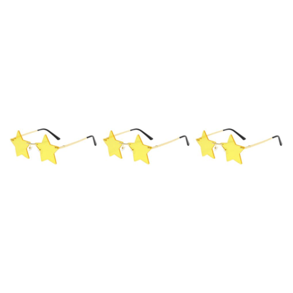 1/2/3/5 Fashionabla Star Solglasögon för män Kvinnor Unika Yellow 3PCS
