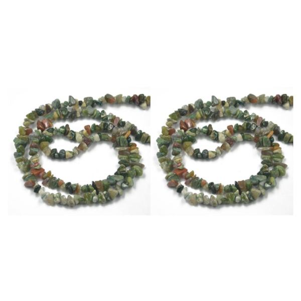 1/2/5 Natursten friformsspån Lösa ädelstenspärlor Strand Indain Agate 2Set
