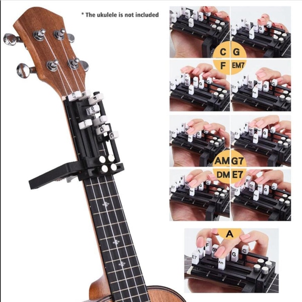 Bärbar Ukulele Finger Exerciser Guitar För Chord Trainer Tool