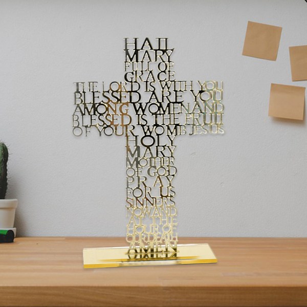 1/2/3/5 Stående krucifix Jesus Scriptures Cross Bön Gold 20cm 1Set