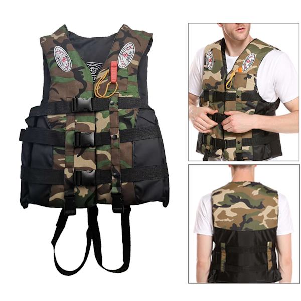 1/2/3 Vuxna Hjälpväst Kajak Ski Flytkraft Fiske Segel Vattensport Green Camouflage XXL 1 Pc