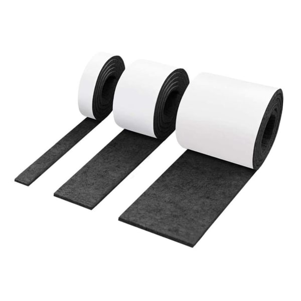 1/2/3 självhäftande filtmöbelrulle för hård yta Black 1Set