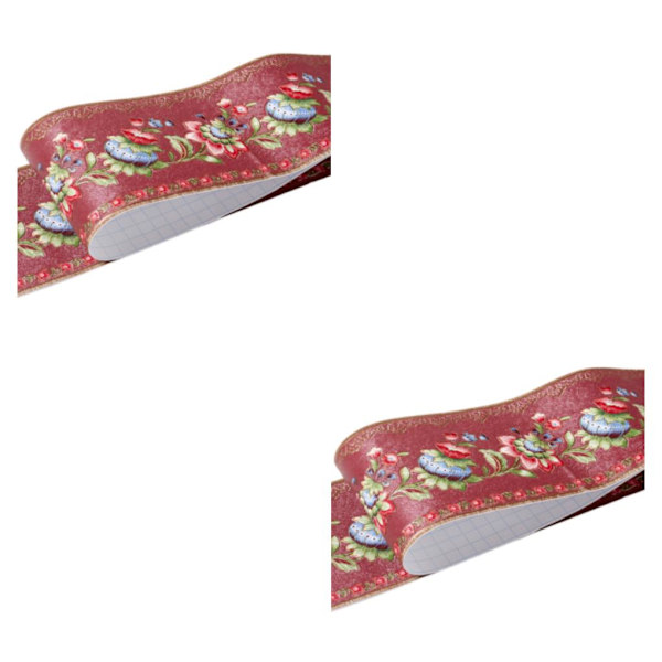 1/2/3/5 Retro Fashion PVC vattentät midjelinje för robust vägg red  lantern flower 2Set