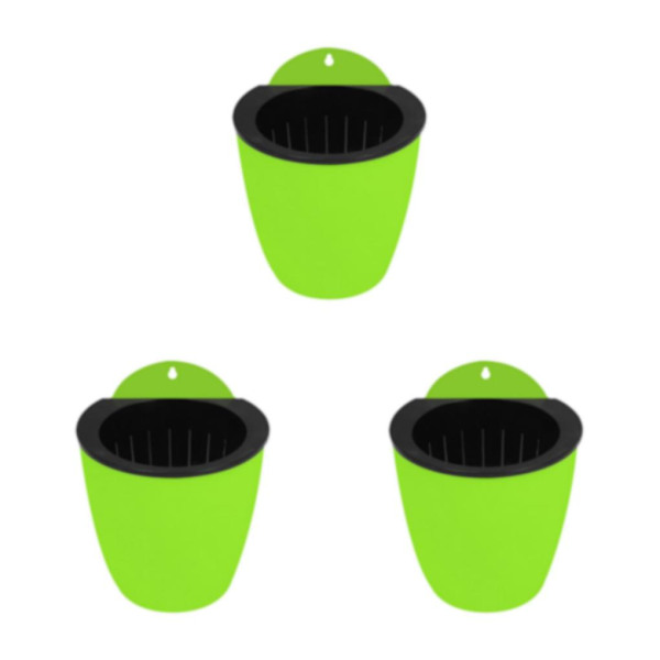 1/2/3 Självvattnande blomkruka För platsbesparande vägghängande själv Green 11*11cm 3PCS