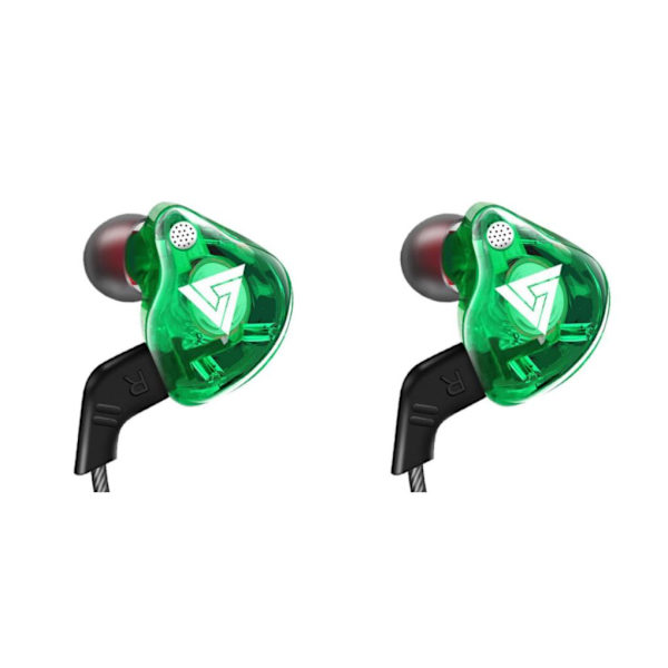 1/2/3/5 För QKZ AK6 In Ear 3,5 mm sporthörlurar med mikrofon Green 1.2m 2Set