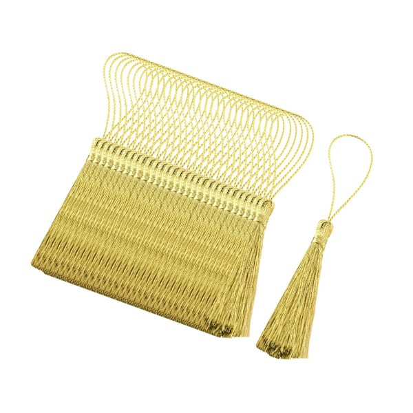 1/2/5 30x Silkeslen handgjorda mjuka tofsar Floss Bokmärke Tofsar med Golden 10cm 5Set