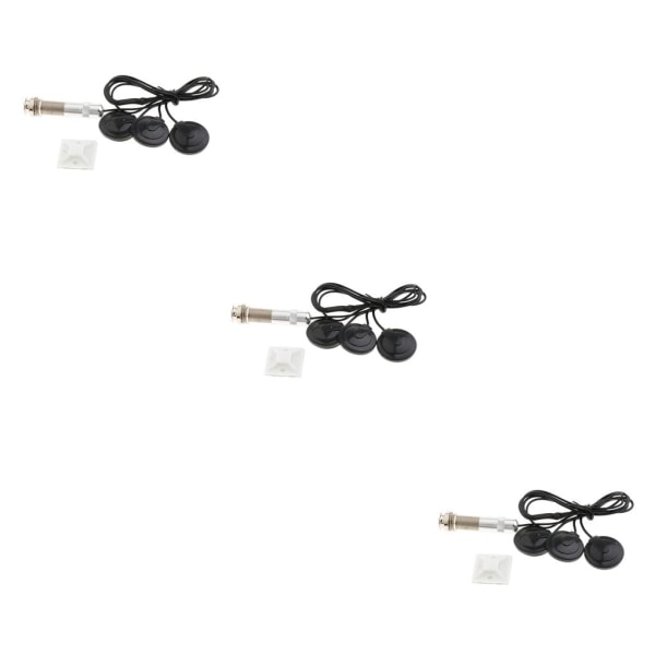 1/3/5 Multifunktions akustisk gitarr pickup 14 Endpin Röd 3 Transducer Pickup 3PCS