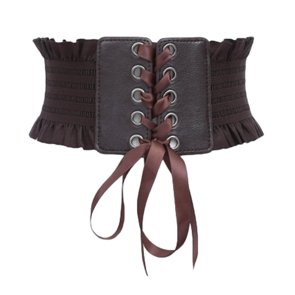 1/2/3/5 Dam Charm Midjeband Bred underbyst Cosplay Strechy rosett Dark Brown Type A 1Set