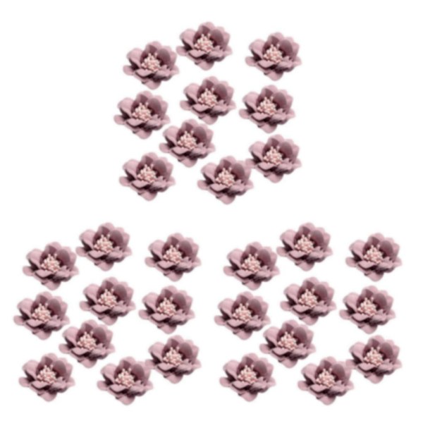 1/2/3/5 10 stycken Camellia Flower Heads för gör-det-själv-hårtillbehör Light purple 4.5cm 3Set