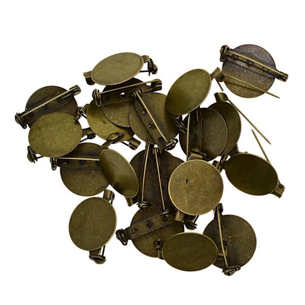1/2/3/5 20 stycken Rund Brosch Bas Blank bricka Säkerhet För Pins 20 Pcs , Bronze,20mm 1Set