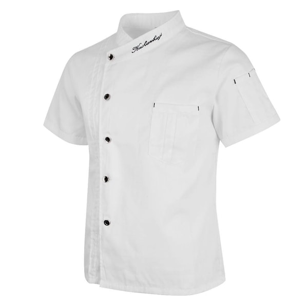 1/2/3/5 Unisex kockjackor kappa kortärmad skjorta kök White 3XL 1 Pc